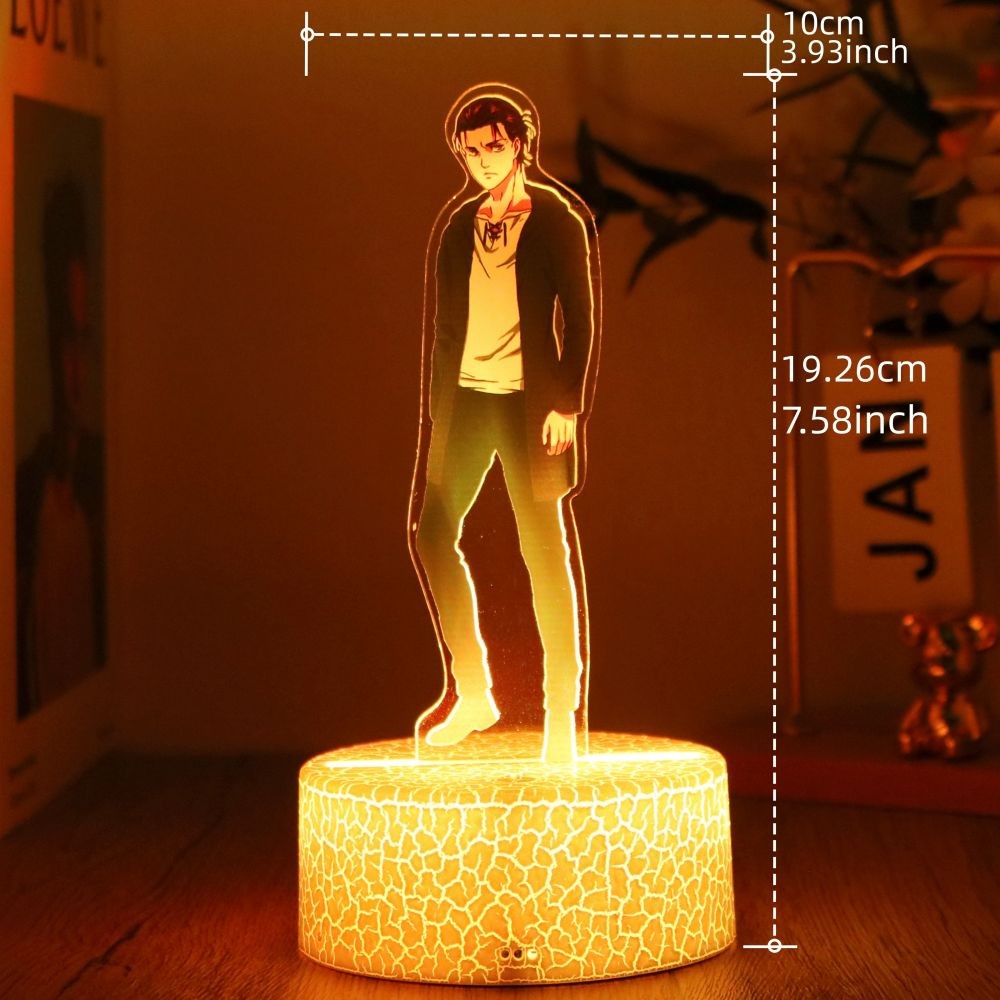 Anime Figures Attack on Titan 3D Lamp LED Night Light RGB16 Colors Lamps Remote Standing Sign Decor Bedroom Home Kids Toys Gifts