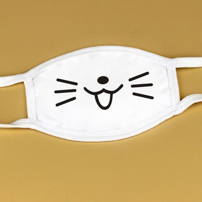 Super Cute Expression Smile Breathable Mouth Face Mask For Korean Black Kpop Unisex Kawaii Face Mouth Muffle Mask Cotton Anime