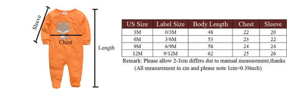 3 Pcs/lot 100% Cotton Baby Girls Clothes Set 0-12M Long Sleeve Newborn Boy Rompers Spring Autumn Carton Print Jumpsuit