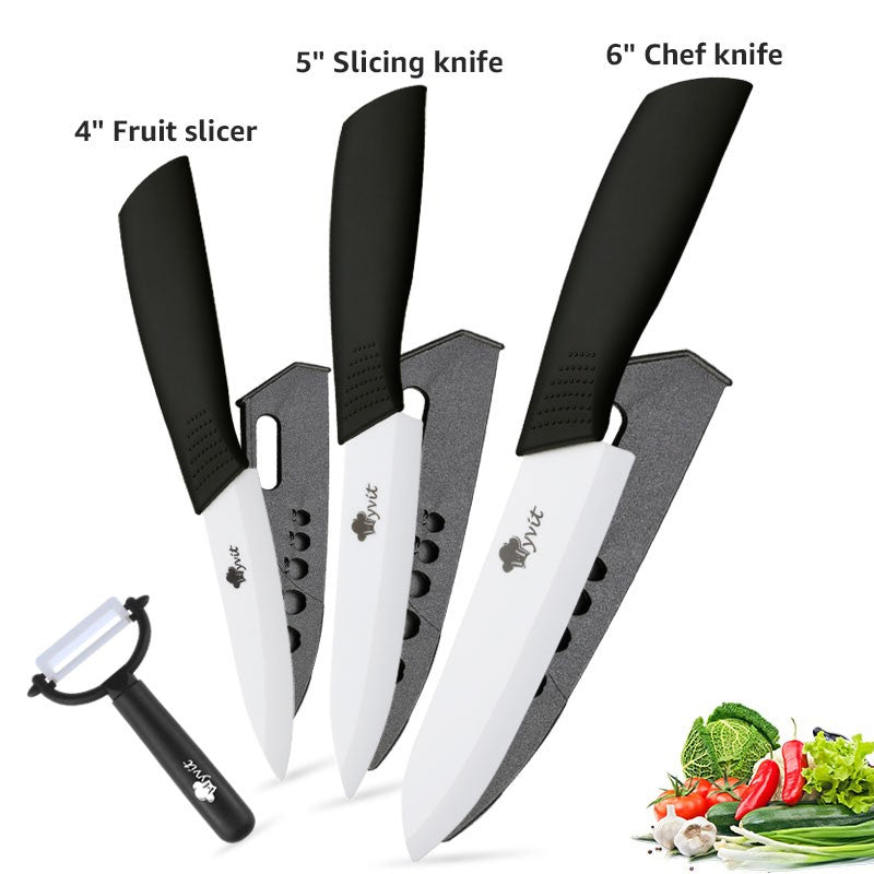 Conjunto de Facas de Cerâmica para Cozinha Profissional Faca de Cerâmica 3 4 5 6 Polegadas Faca de Descascar Frutas à Prova de Ferrugem para Fatiar Cortar Legumes