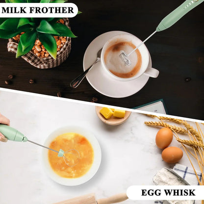 Máquina de café elétrica, batedor de ovos, espumador de bebidas portátil recarregável, batedor de geleia e creme portátil de 3 velocidades, liquidificador de cozinha