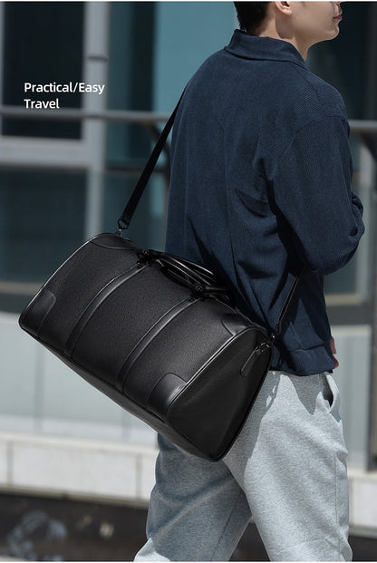 Men‘s Luxe Business Travel Bag Large Capacity with 15.6' Laptop Waterproof PU Material Lightweight for Trip Gym Bolsos de Viajes