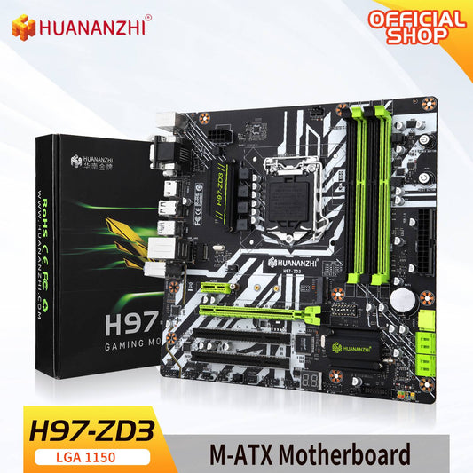 Placa-mãe HUANANZHI H97 ZD3 H97 LGA 1150 M-ATX SATA3 USB3.0 Suporte NVME NGFF M.2 SSD RAM não-ecc core i3 4130 i5 4460 i7 4770