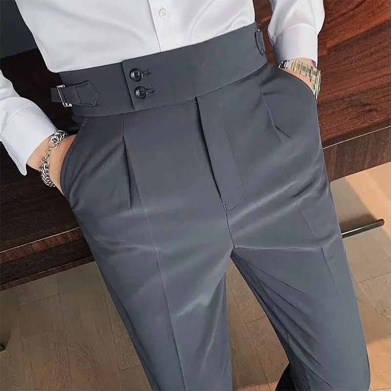 Calça Masculina Nadir Coffee Color Clássica Estilosa Paris Botão Prega Única Emagrece Suaviza Sua Silhueta Calça Social Casual