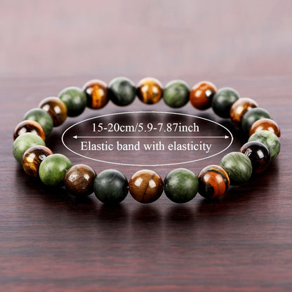 Pulseira de Contas de Pedra Natural Simbólica Feminina Masculina Alívio da Ansiedade Proteção Dinheiro Espiritual Joia do Amor-Próprio