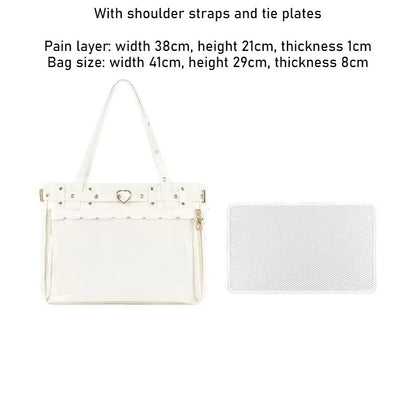 New Original Spicy Girl Cool Ita Bag Large Capacity Transparent Pain Layer Crossbody Bag Love Chain Ulzzang Shoulder Bag Handbag