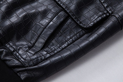 New Fashion Men's Spring Autumn Lapel Casual Pu Leather Loose Motorcycle Jacket