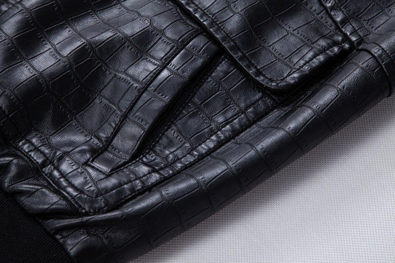 New Fashion Men's Spring Autumn Lapel Casual Pu Leather Loose Motorcycle Jacket