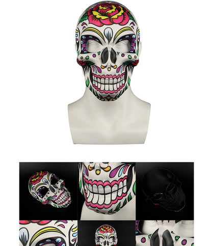 2023 Masks Mexican Day of The Dead Skull Mask Cosplay Halloween Skeletons Print Masks Dress Up Purim Party Costume Prop