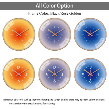 10 Inch Nordic Sunset Wall Clock Fashion Luxury Living Room Non Ticking Creative Fashion Decoration Silent Simple Glass Clock