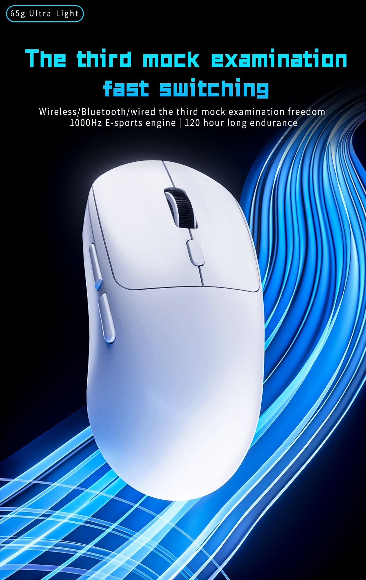Mouse Gamer Bluetooth Mouse Sem Fio Recarregável Gamer Paw3395 Leve Ergonômico Esport