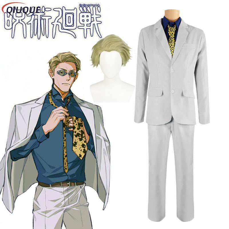 Kento Nanami Cosplay Costume Wigs Glasses Men Suit Anime Halloween Christmas Party Uniform Wig Outfit
