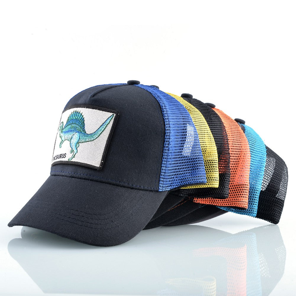 Men's Summer Baseball Cap Women Streetwear Trucker Caps With Spinosaurus Patch Snapback Hip Hop Drack Bones Adjustable Viosr Hat