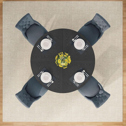 Tribesigns Round Dining Table Wood Kitchen Table for Dining Room, 47 in Dinning Room Tables for 4 Man, Farmhouse Dinner Table wi
