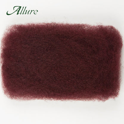Cabelo Humano Afro Kinky Bulk QVR para Mini Twist, Tranças, Extensões de Dread Locs e Crochet, Cabelo Afro Kinky Cacheado Bulk para Dreadlocks 50g