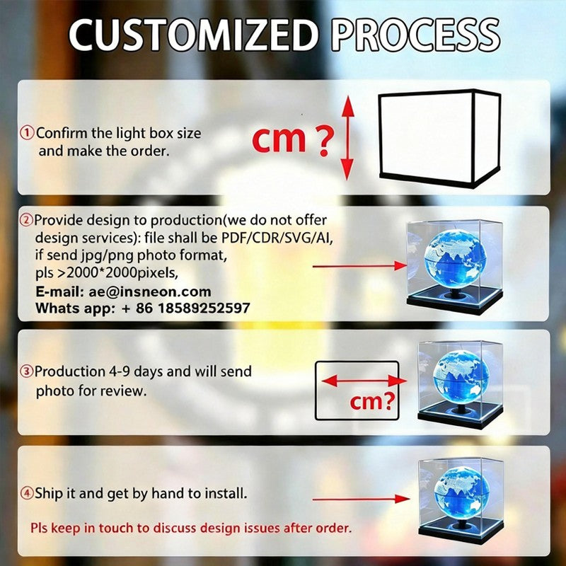 Custom 3D Hologram Spinning Sphere LED Display 360° Rotating Led Lightbox Advertising Light Box for Business Shop Showroom Bar