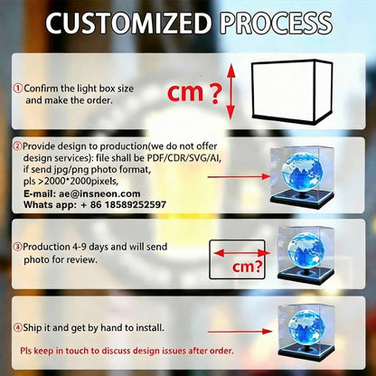 Custom 3D Hologram Spinning Sphere LED Display 360° Rotating Led Lightbox Advertising Light Box for Business Shop Showroom Bar