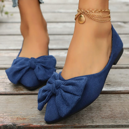 Women Flats Shoes Summer New Bow Pointed Toe Female Loafers Walking Fashion Sneakers Casual Shallow Breathable Shoes for Women