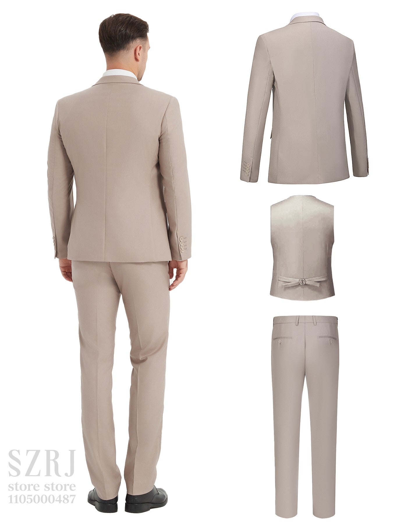 4pcs Classic Business Suit: Blazer, Vest, Pants, Pocket Square - Quality, Comfort, Stylish Lapel | Weddings/Parties/Business