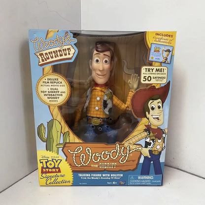 Em estoque Disney Pixar Toy Story Woody Bonecos de Ação Filme em Inglês Som Personagem Boneco de Pano Cowboy Presente de Aniversário Para Crianças