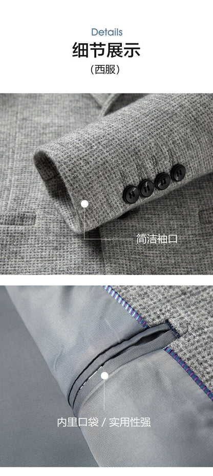 2025 Men's High-End Boutique Wool Suit Casual Business Top Coat Fashion Gentleman Party Four Seasons Elegant Tailored Suit