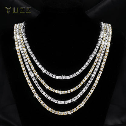 Corrente de Tênis Hip Hop 5MM, Pulseira e Colar Iced Out, Masculino, Moda Prata, Correntes de Tênis, Feminino, Gargantilha 20 polegadas, Presente Punk