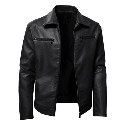 New Men Quality Casual Pu Leather Coat Red Black Slim Rider Style Leather Jacket Popular Young Leather Jackets