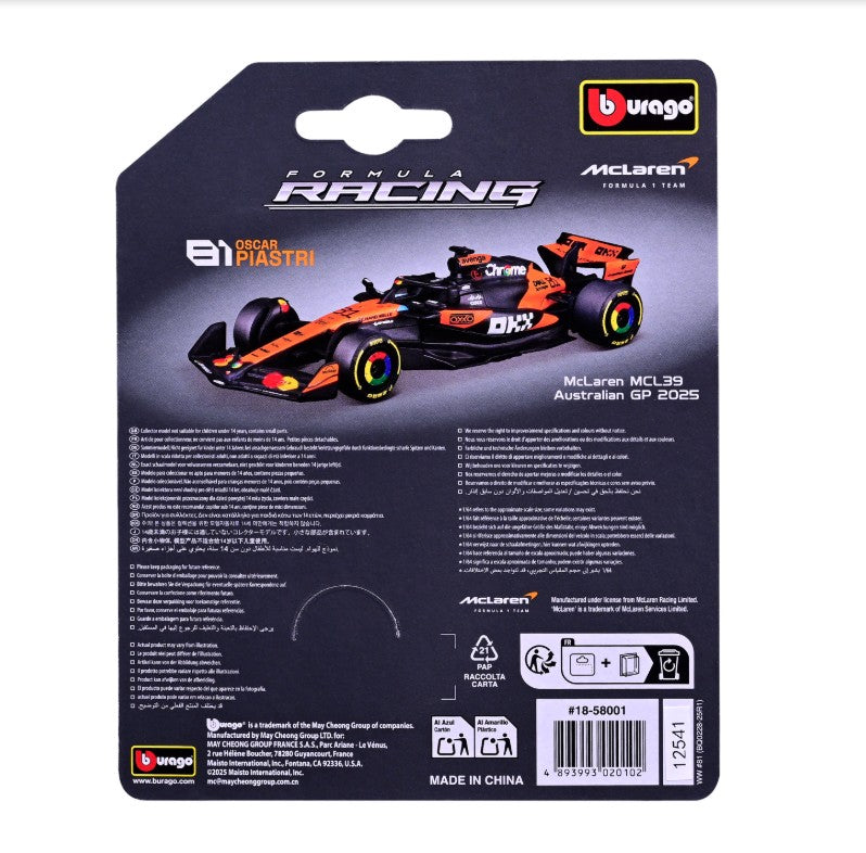 2025 Bburago 1:64 Ferrari Sf25 Modelo Miniatura Diecast em Liga Metálica 2025 F1 Series Red Bull Rb21 Carro de Corrida de Fórmula Brinquedos ?Presente