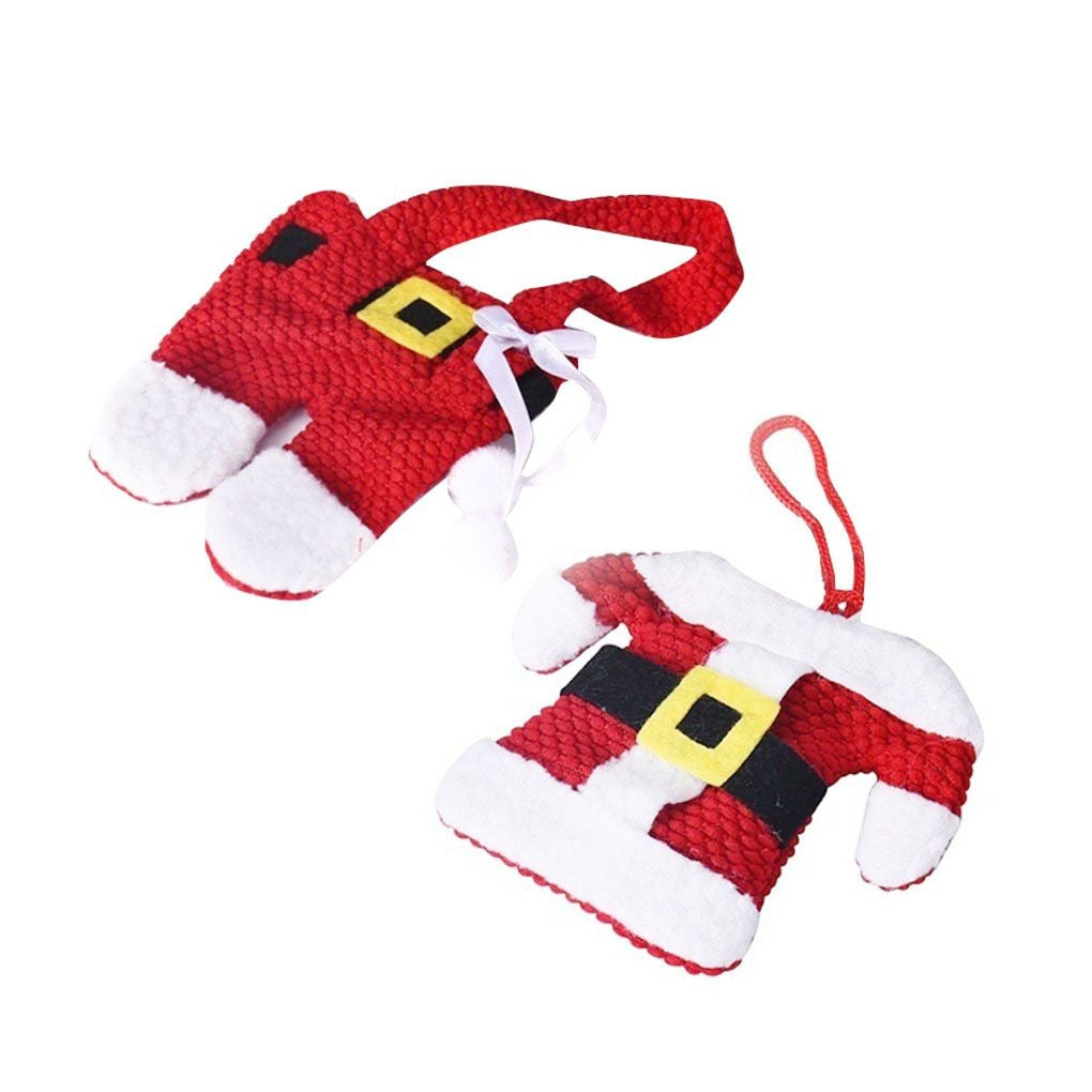 1/2/3 Set Chirstmas Tableware Holder Knife Fork Cutlery Set Skirt Pants New Year Cutlery Holder Christmas Decorations