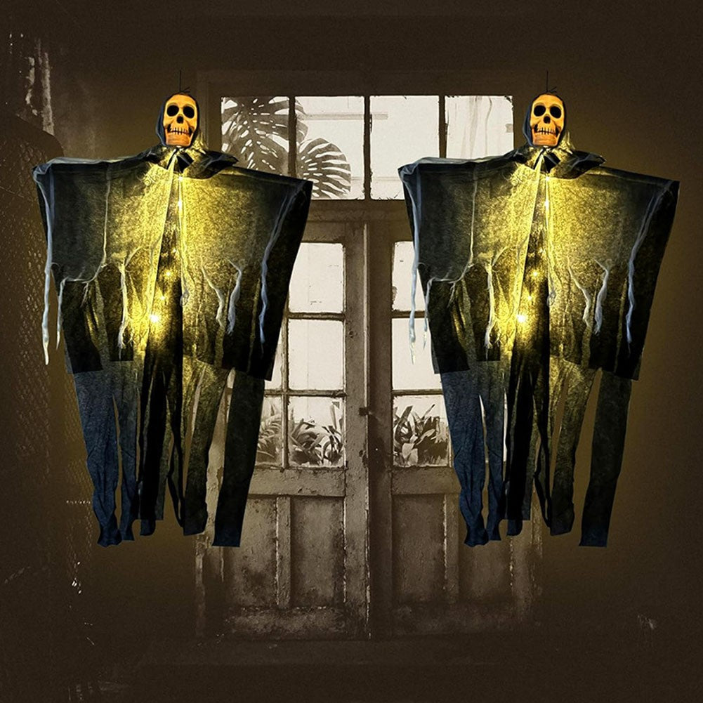 Luminous Skull Halloween Party Hanging Skull Skeleton Ghost Ornament Props Haunted House Decorations Halloween Decorations