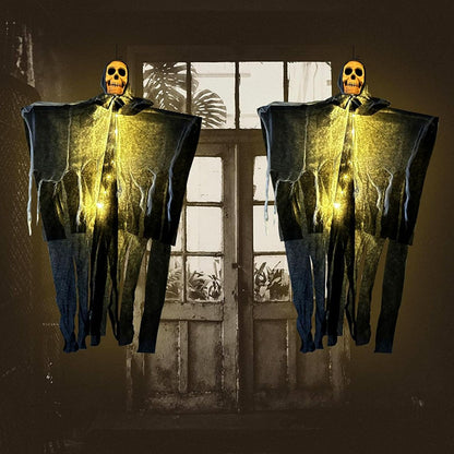Luminous Skull Halloween Party Hanging Skull Skeleton Ghost Ornament Props Haunted House Decorations Halloween Decorations