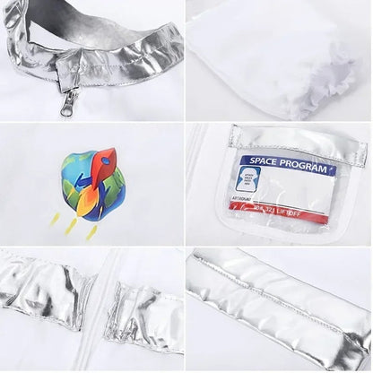 Halloween Astronaut Cosplay Costume Kids Boy Girl Jumpsuit Cartoon Space Party Spaceman Outfit White Spacesuit Bodysuit Clothing