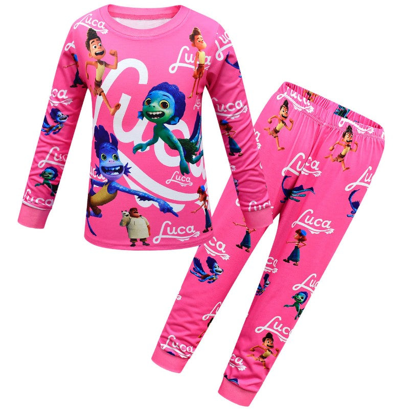 Pijama Infantil Disney Pixar Luca Desenho Animado Cosplay Roupa de Dormir Kawaii Pijama Luca Anime Manga Longa Roupa de Casa Pijama Infantil Presente