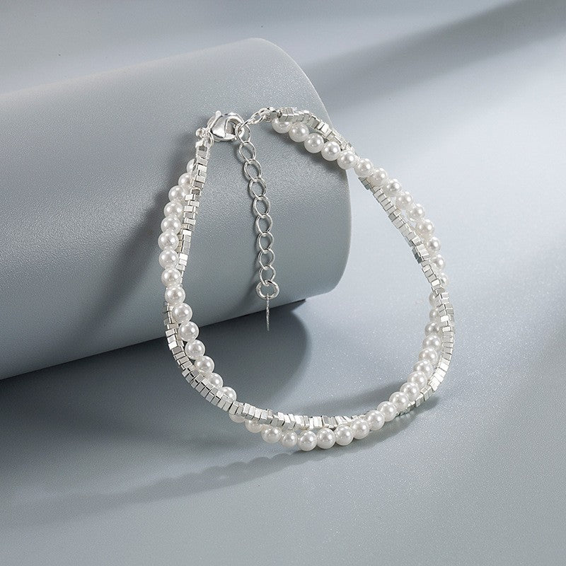 Pulseiras de miçangas de estrela de prata esterlina 925 de luxo para mulheres, pulseira ajustável de camada dupla de designer original, joia de festa