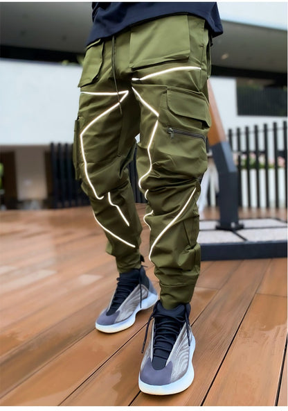 Men's Reflective Cargo Pants 2025 New Hip Hop Casual Joggers Trousers Multi-Pocket Men Sweatpants Streetwear Sports Pant M-3XL