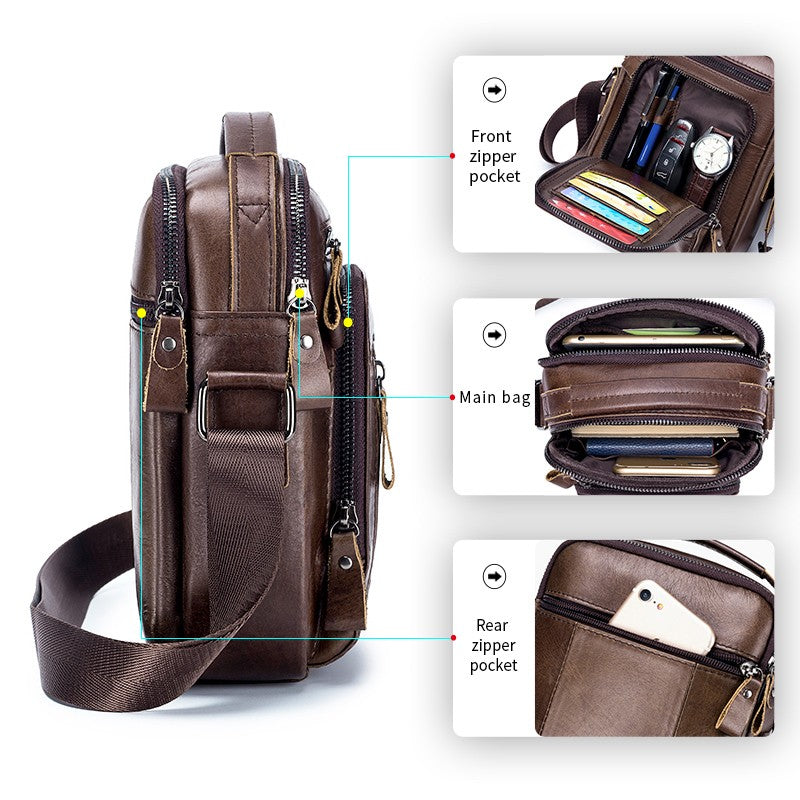 Brand 100% Genuine Leather Men's Shoulder Bags Messenger Bag for Men Crossbody Bags new Small Man Designer Handbag Bolso Male