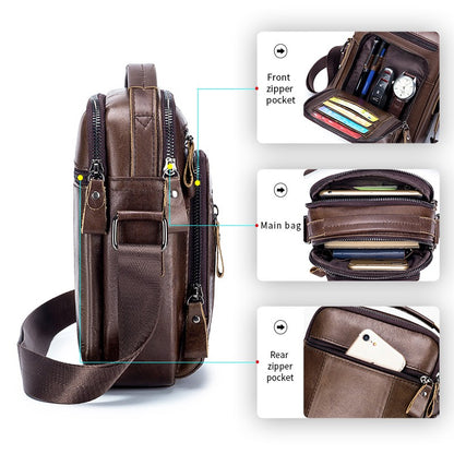Brand 100% Genuine Leather Men's Shoulder Bags Messenger Bag for Men Crossbody Bags new Small Man Designer Handbag Bolso Male