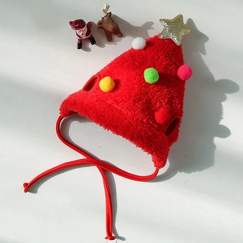 1Pcs Chapéu de Natal Engraçado para Cães, Babadores de Papai Noel para Animais de Estimação, Fantasia de Cosplay para Festa de Ano Novo, Boné de Filhote, Cachecol para Gatos Fofos, Acessórios de Roupa, Presente