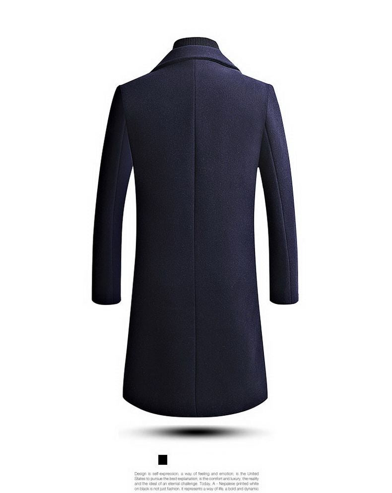 Woolen overcoat for men, fashionable middle-aged mid-length business casual windbreaker, men's woolen coat