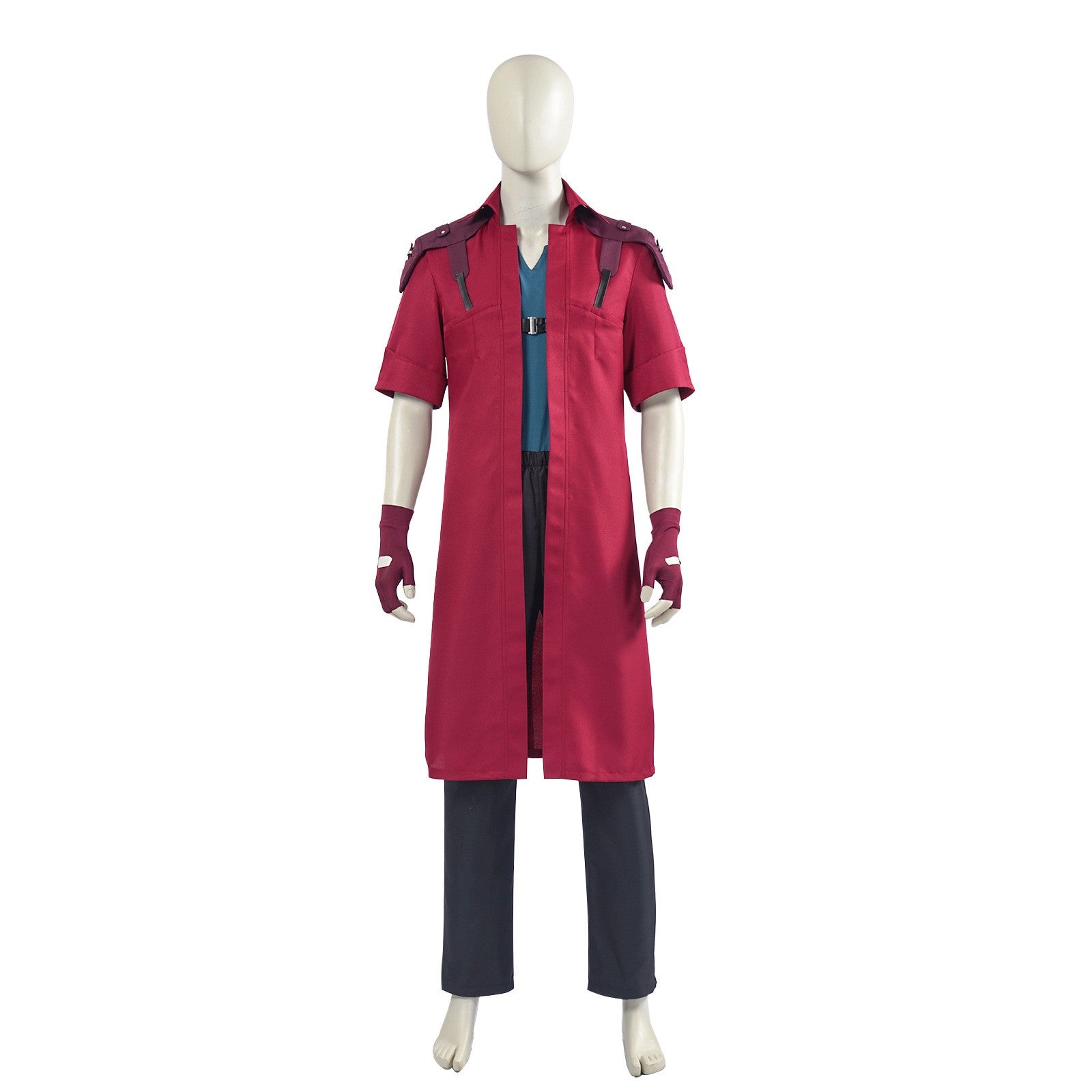 DMC 5 Dante Cosplay Wig Uniform Costumes Disguise for Adult Men Long Windbreaker Gloves Roleplay Outfits Halloween Carnival Suit