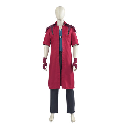 DMC 5 Dante Cosplay Wig Uniform Costumes Disguise for Adult Men Long Windbreaker Gloves Roleplay Outfits Halloween Carnival Suit