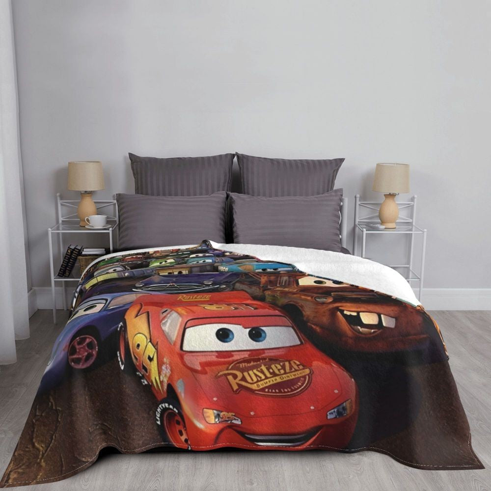 Cobertor Carros Relâmpago McQueen "A Vida É Uma Estrada" Cobertor Aveludado Respirável Super Quente para Cama Sofá Manta Fina de Pelúcia