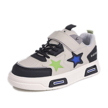 PU Leather Sport Shoes For Children 2025 Trend Fashion Teenager Girl's Sneakers Anti-slippery Kid's Tennis Shoes Running Shoes