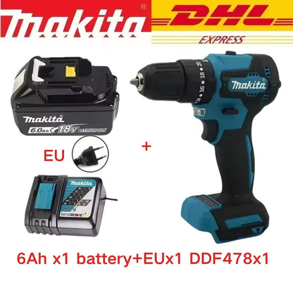 Furadeira/Parafusadeira de impacto elétrica sem fio, recarregável, sem escovas, Makita DDF487 original nova?
