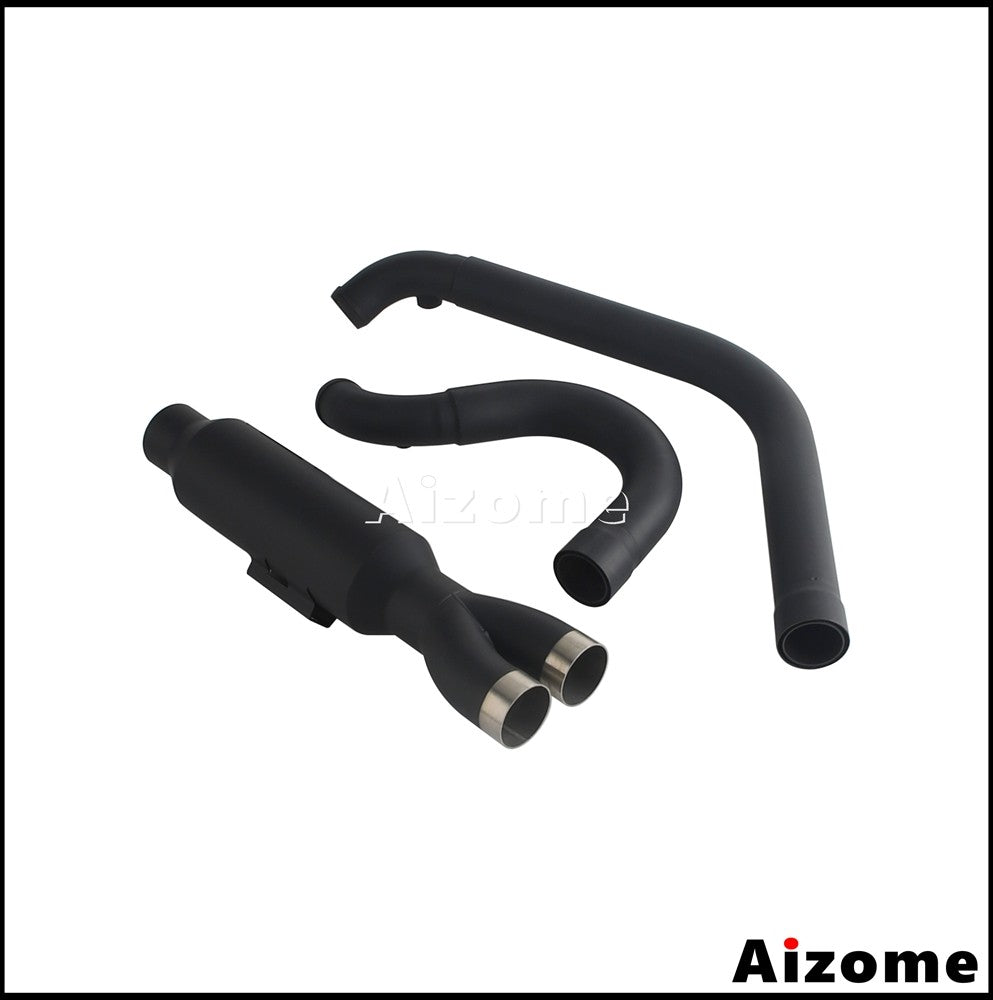 Motorcycle Racing 2-in-1 Exhaust Muffler 2.2" TIG Welded For Harley Dyna Fat Bob Street Bob Low Rider Super Wide Glide 2006-2017