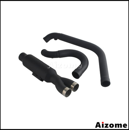 Motorcycle Racing 2-in-1 Exhaust Muffler 2.2" TIG Welded For Harley Dyna Fat Bob Street Bob Low Rider Super Wide Glide 2006-2017