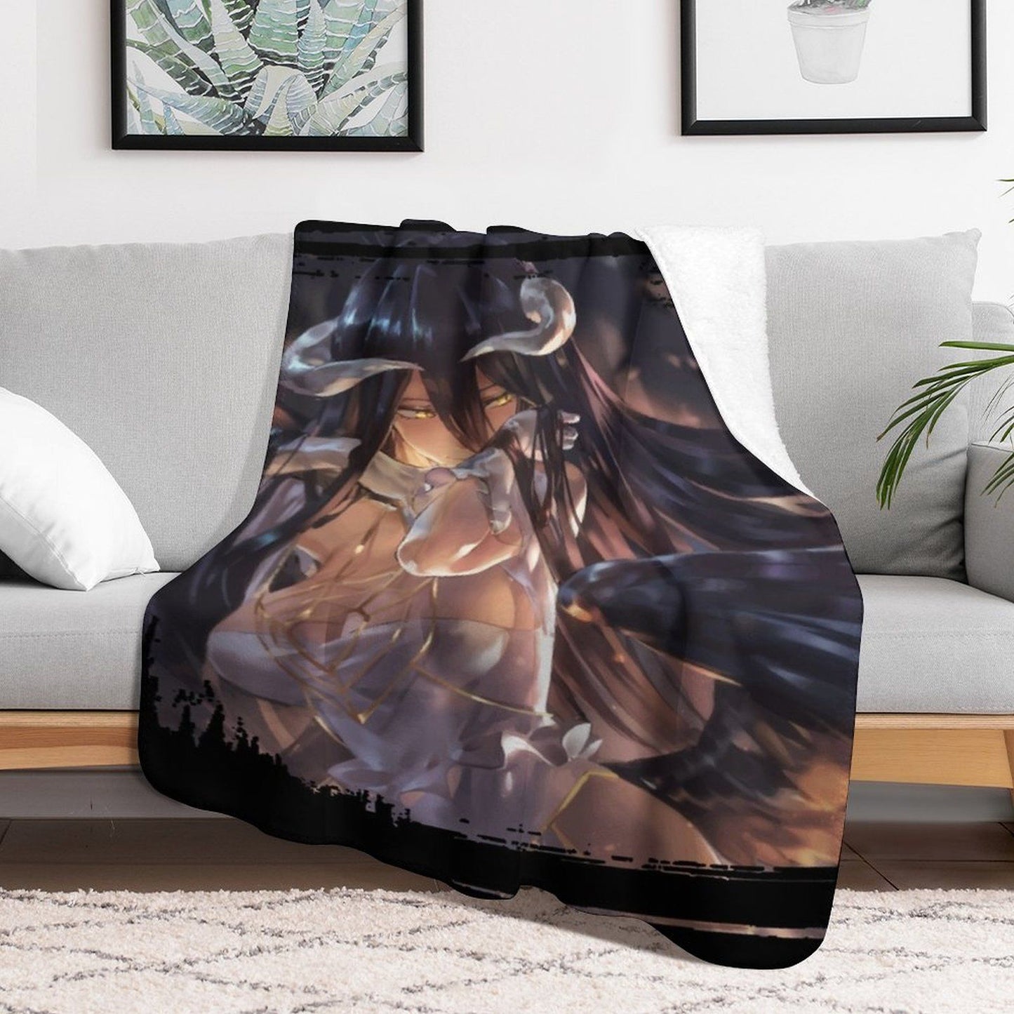 Albedo - Overlord Throw Blanket Single Blankets Sofas Of Decoration Sofa Quilt Luxury St Blankets