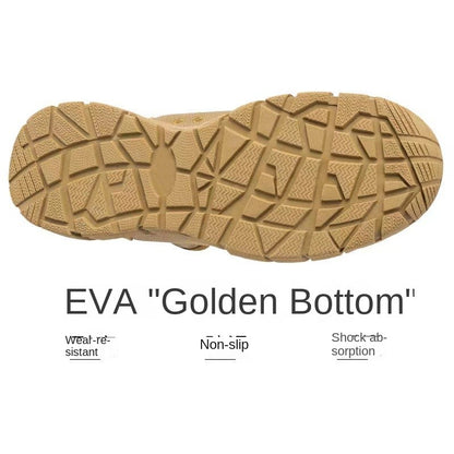 Botas Táticas Leves Masculinas de Combate, Anticolisão, de Treinamento, com Cadarço, Impermeáveis, para Caminhada ao Ar Livre, Calçado Respirável