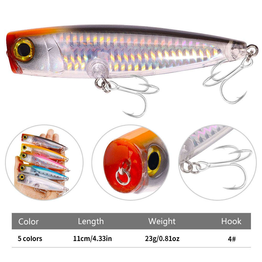 Iscas de Pesca Popper Topwater 11cm 23g 13cm 43g Pesca Boia Artificial Pesca de Baixo, Lúcio, Carpa, Wobbler, Artigos de Pesca