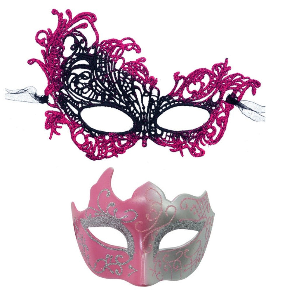 2PCS/set Couple Masks Lace Women Mask Men Painted Half Face Mask Eye Mask Set Party Masquerade Wedding Decoration Costume Prom